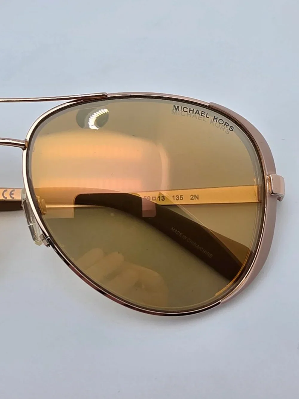 Michael Kors Chelsea MK5004 Rose Gold Taupe Rose Gold Mirror Aviator Sunglasses